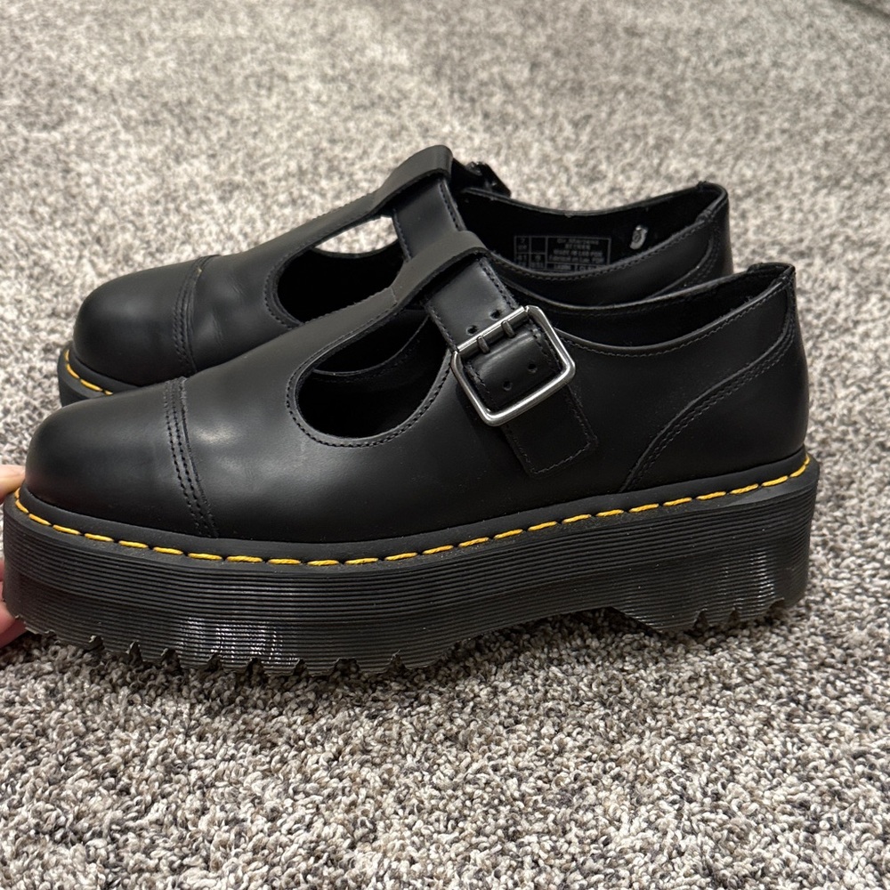 Black Platform Doc Marten Mary Jane Shoes